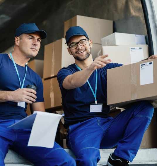 Sonik Express delivery team loading parcels into a van