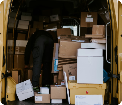 Express delivery vehicle loaded for urgent shipments
